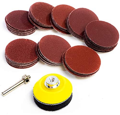 75mm Klett Schleifpapier Schleifscheibe Set Verschiedene Körnungen 80-600 Grit Mit Aufnahme Für Bohrmaschine