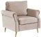 Sessel Samtstoff beige Taupe mit Metallbeinen Gold Armlehnen Retro Vietas