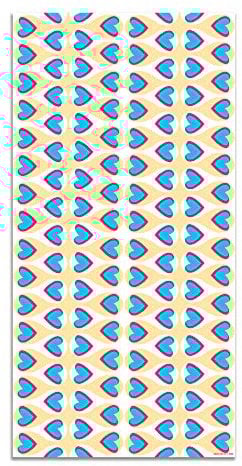 Panorama Agatha Ruiz de la Prada Vinylteppich Küche Lounge - Verschiedene Größen - (Hydraulische Sahne Herzen 80x200cm)
