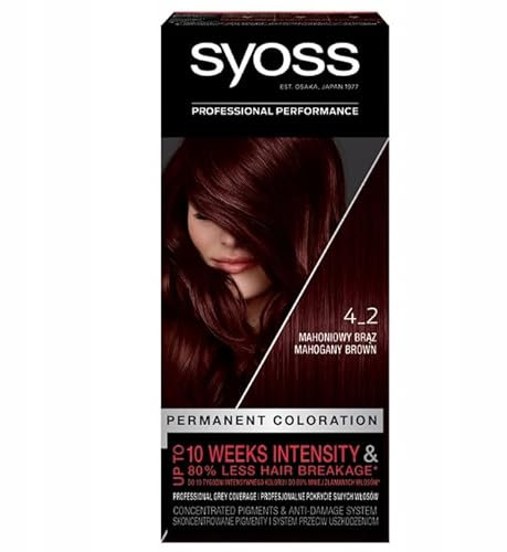 Syoss Tinte permanente para el cabello, 4,2 caoba, 115 ml