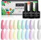 INPING Pastel Gel Nail Polish, 10 Colors Spring Summer Gel Polish, Purple Pink Sky Blue Green Yellow White Grey Macaron Candy Nail Varnish Set Soak Off UV/LED for DIY Nail Art Salon, Easter