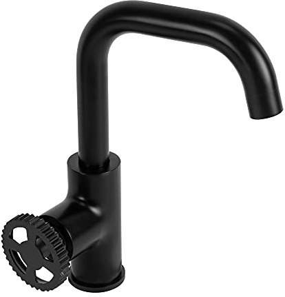 Rea Waschtischarmatur VERTIGO SIDE Wasserhahn Bad Badarmatur aus Messing Armatur für Waschbecken Badezimmer Mischbatterie Waschbecken Einhebel (Schwarz)