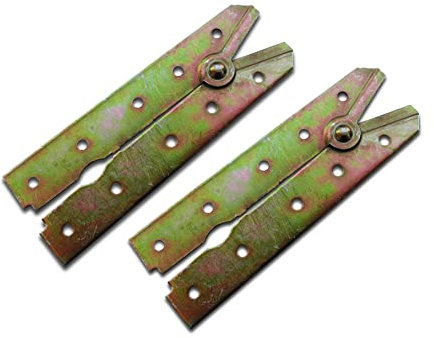 Glittering Bazaar Ladder Hinge Replacement Kit, Modern Style, Metal Material, Galvanized Finish, Wood Color, 2 PCS