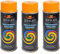 VE-INDUSTRIES Lackspray nach RAL 3er Sparpack Spraydose 400ml Buntlack für Holz, Metall (1028 Melonengelb)