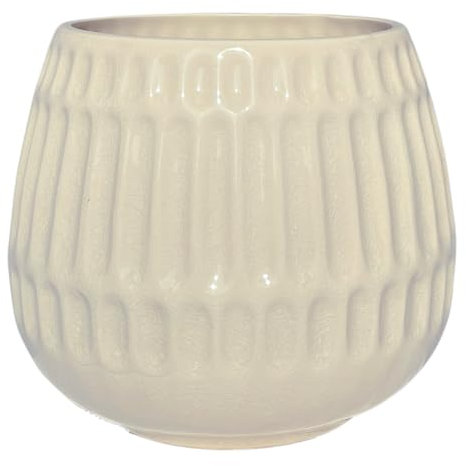 Nordring Pot de Fleur Riff - Pots de Fleurs décoratifs Couleur pour intérieur Style rétro créatif L (16,5 cm ø), sel de mer, Céramique