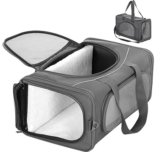 Petsfit Transporttasche Hunde und Katze, Katzentransportbox Hunde Katze Flugtasche für Haustiere im Auto Flugzeug oder in der Bahn