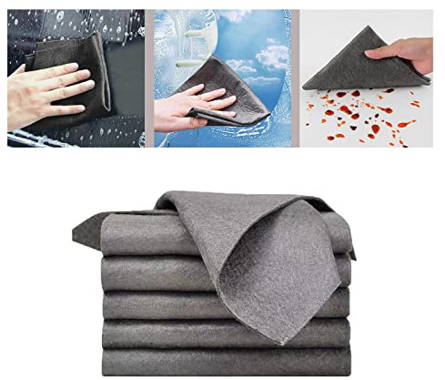 XIRUJNFD Thickened Magic Cleaning Cloth, Reusable Glass Polishing Cloth, Miracle Cleaning Cloth, Microfiber Towels, Micro Fiber Cloth for Glass (11.8 * 15.7in,5Pcs)
