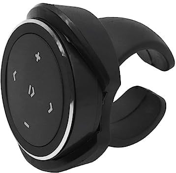 POFET Mando a Distancia en el Volante Mando a Distancia por Bluetooth Bluetooth 4.0 Obturador Control Remoto de reproducción de música Soporte para asistentes de Voz Compatible con iOS y Android