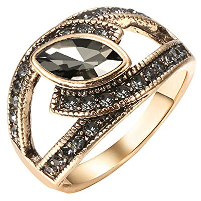 Ersatz Ringe Ihre Ringe Große Mutter Boho Hochzeit Ethno wie Gold Vintage Senden Sie auch Muttertag Braut Farbe Ein Steinring Antiker Schmuck Sie für Frauen Kristallringe (C, One Size)