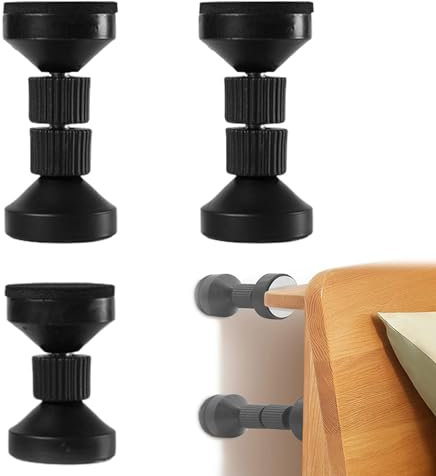 XCVCVB 3 Stück Schwarz Verstellbares Bettrahmen-Anti-Shake-Werkzeug Abstandshalter Wand Abstandshalter Bett zur Wand für Betten Schränke Sofas Kopfteil Stopper Teleskopstütze (59-90mm)