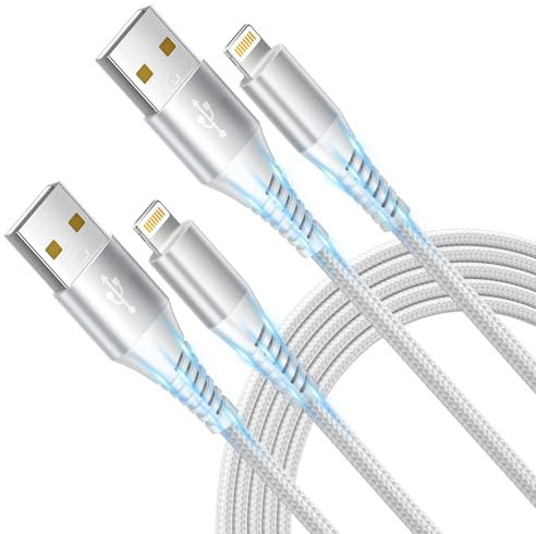 Aioneus iPhone Charger Cable 2Pack 10FT/3M, MFi Certified Lightning Cable Fast Charging iPhone Cable Lead Nylon Braided Extra Long Charging Cord for iPhone 14 13 12 11 Pro Max mini XS Max XR X 8 7 6