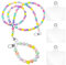 OAAO 2-Piece Colourful Beads Necklace with 3-Piece Lanyard Spacer, Mobile Phone Loss Prevention Lanyard, Candy Colour Crossbody Beads Necklace