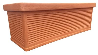 Garden Italia Vasi Fioriera millerighe GCM Lato 120 cm Alt.40 cm Made in Italy Cassetta in Resina Colore iMPRUNETA- Resistente al Gelo - Antiurto Leggera