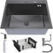 Single-bowl kitchen sink Graphite 60x50 - Dispenser, basket