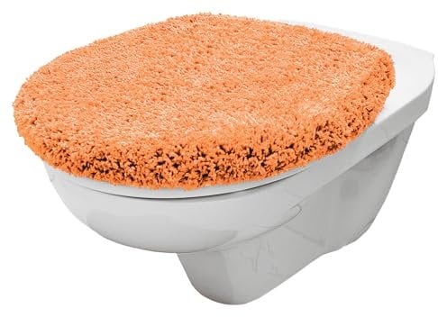 Brandsseller WC Deckelbezug 38x48 cm Ausschnitt aus weichem Mikrofaserstoff Toiletten Sitzbezug für Optimalen Komfort und Stil-Orange