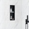Qeke Recessed Shower Niche of Stainless Steel, Waterproof Embed Wall Niche, Built-in Shower Caddy NO Tile Required, Double Layers, 20X60CM, Black