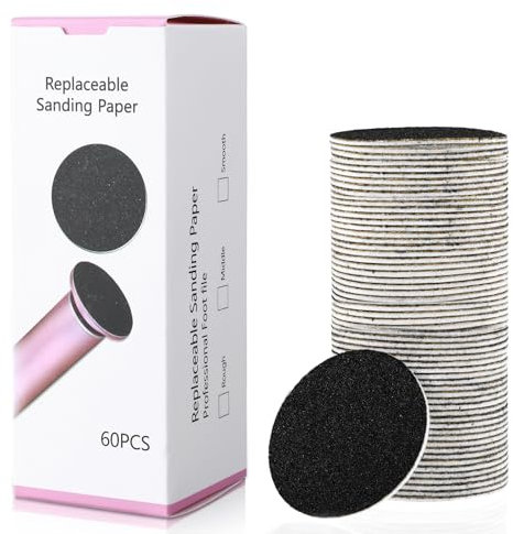 Dimeho Lot de 60 disques abrasifs remplaçables grain 180 pour lime électrique pied, outil de pédicure pour peaux mortes