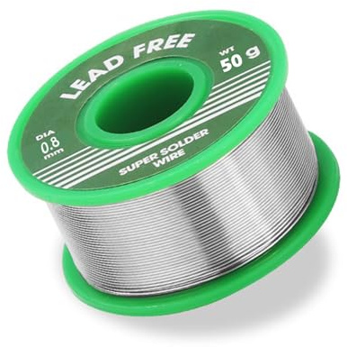 NXPUXP Estaño de soldadura, Solder Wire, 0.8mm, 50g de estaño de soldadura sin plomo con núcleo de colofonia, alambre de soldadura para la reparación DIY de componentes electrónicos y eléctricos de