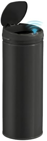 HOMCOM Poubelle de Cuisine Automatique 50L en Acier Inoxydable Noir