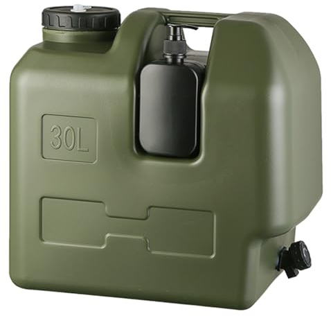 Starnearby Tanica Acqua con Rubinetto, Serbatoio per Acqua Potabile, Bidone Acqua in HDPE, Contenitore Acqua da Campeggio Senza BPA con Bottiglia Sapone per Viaggio, Barbecue, Pesca