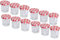 MC-Trend set de 12 Mini tarros para mermelada 30 ml, tapa de rosca rojo cuadros DIY Do It Yourself