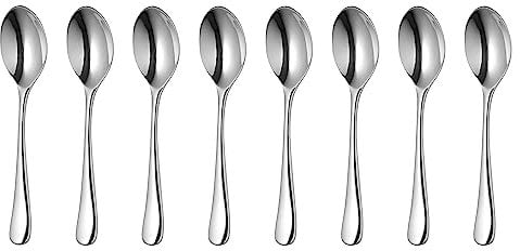 Robert Welch Radford Bright Small Espresso Spoon Set of 8. Made from Stainless Steel. Dishwasher Safe.