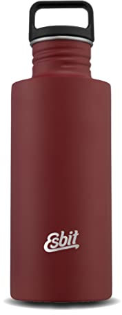 Esbit Trinkflasche Sculptor - Edelstahl Trinkflasche mit praktischem Loop Verschluss - 750 ml in Rot