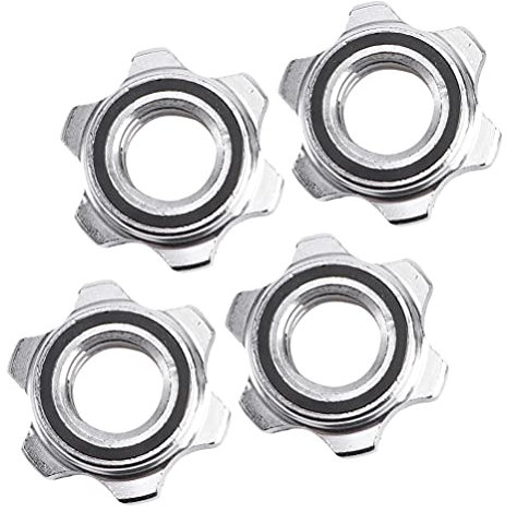 iplusmile 4 Stücke Hantelstange Mutter Klemme 25mm Sternverschlüsse Hantel Muttern Klammern Verschluss Edelstahl Sechskantmutter Hantelverschlüsse Hantelklemme für Hantel Barbells