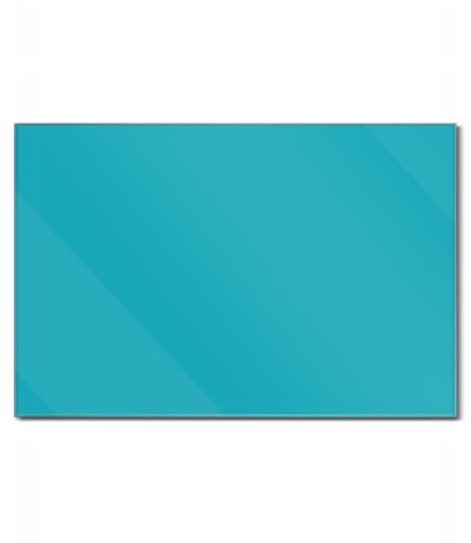 Banjado Glas Magnettafel 120x80cm - Magnetwand und Memoboard für Küche, Büro, Kinderzimmer - Magnetpinnwand inkl. 4 Magnete & Montageset - Türkis