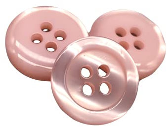 50 Perlmuttknöpfe - 5 Größen und 11 Farben zur Auswahl - Hergestellt und versandt aus Spanien (Rosa, 15 mm)