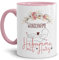 Tassendruck Tasse mit Spruch - Hebamme mit Herz - mit Wunschname personalisierte Geschenke für Hebamme, Dankeschön Geschenk zur Geburt | Personalisiertes Geschenk, 300ml, Innen & Henkel Rosa