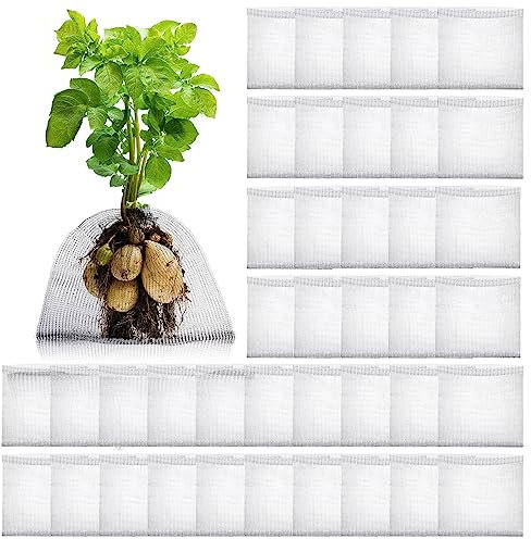 Nuenen 40 Pcs Large Root Guard Gopher Basket Vole Mesh Wire Baskets Stainless Steel Guard Cages Knitted Gopher Wire Mesh for Underground Vegetables Flowers Tree Root Protection (5 Gallon)