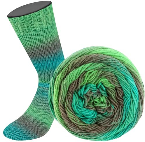LANA GROSSA Meilenweit Color Mix | Merino-Dochtgarn mit Farbverlauf für Socken, waschfest | Handstrickgarn aus 75% Schurwolle & 25% Polyamid | 100g Wolle zum Stricken & Häkeln | 400m Garn FB8060
