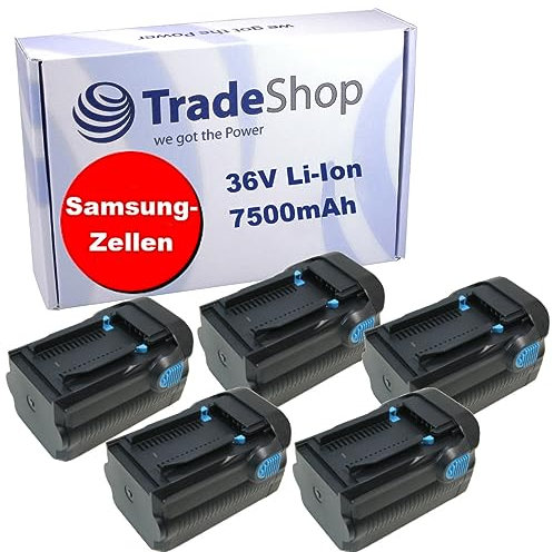 5X Trade-Shop Premium Li-Ion Akku, 36V / 7500mAh kompatibel mit Hilti AG 125-A36, AG125, B36, B36V, RC 4/36-DAB, SR 30-A36, SR30, TE 300-A36, TE 60-A36