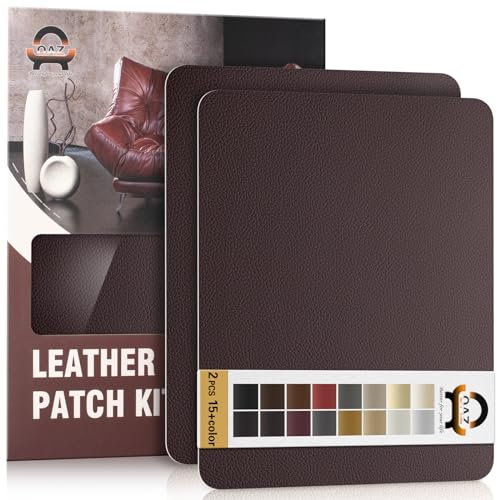 Kit di Riparazione in Pelle Marrone scuro, 28×21 cm Nastro Adesivo in Pelle, Pelle Adesiva per Riparazioni Patch di Riparazione in Pelle per Divani, Stivali, Reclinazioni, Borse, Tappezzeria