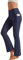 Glacspyg Damen Hose Schlaghose mit Taschen V-Taille Bootcut Sporthose Freizeithose Jogginghosen für Fitness Marineblau XL