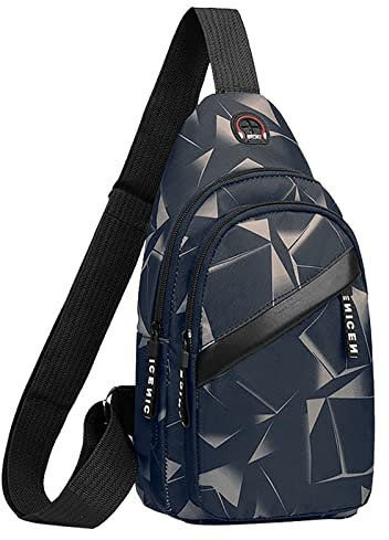 Trachten Taschen Damen 2022 Koreanische Version Brusttasche Herrenmode Camouflage Herren Umhängetasche Tuch Freizeittasche Leinwand Kleiner Rucksack Mülltrennungssystem Taschen (Black, One Size)