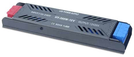 SUCIKORIO Transformador 220V a 12V 300W, Fuente Alimentacion Constante Ultrafino LED Driver Controlador AC 220V a DC 12V 25A 300W Fuente de Alimentación LED de Bajo Voltaje