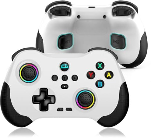 arVin Kabelloser Controller für Switch/PS3/PS4/Android/iOS/PC Gamepad mit Hall Linear Trigger & Rocker/RGB Licht/Turbo/Back Key,Support Steaming/Cloud Gaming