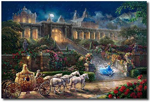 IGHSNZUH Holzpuzzle 1000 Teile Puzzle Intellektuelles Spielzeug Diy Kinderspielzeug Geschenke Bildpuzzle-Midnight Cinderella Thomas Kinkade