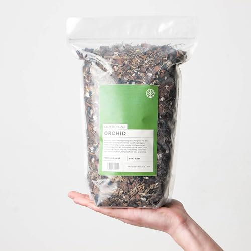 GrowTropicals Premium Peat-Free Orchid Potting Mix, ideal for orchids such as Phalaenopsis (8L)