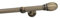 HDTL Gardinenstange Vorhangstange 19mm 1-läufig Wandmontage Messing Antik 140 cm Eufeme
