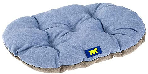 Ferplast Hundebett Relax, Hundekissen, Katzenkissen, Hundematte für Hundehütten und Autos – waschbar – aus Baumwolle mit weicher Polsterung, 43 x 30 cm. Himmelblau