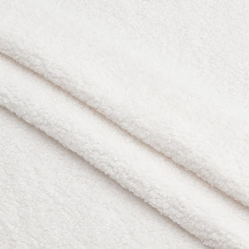 FINGERINSPIRE 0.9 m Teddybär Stoff Für Plüschtiere 1.6 m Breit Weiß Gestrickter Teddy Plüschstoff Polyester Plüschstoff Mit Kleinen Locken Für Nähprojekte Plüschmäntel Decken
