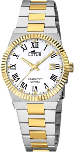 Lotus Damenuhr Analog aus Edelstahl 316l Multi | Quarzwerk, Widerstandsfähiges Mineralglas, Wasserdicht 10 ATM, Kalender 18839/4, Freedom Collection