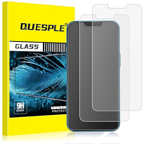 QUESPLE [2 unidades de cristal templado mate para iPhone 14/13/13 Pro, antihuellas dactilares, antirreflejos, protector de pantalla mate, antiarañazos, ultra claro vidrio templado