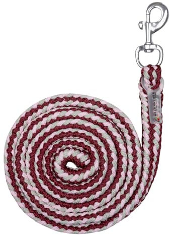Waldhausen Anbindestrick Plus Karabiner, samtrot/puderrosa/beige