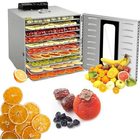 Food Dehydrator, Large Stainless Steel 15 Trays, Digital Adjustable 86-194°F Temperature& 24H Timer, Drying Machine for Jerky Herbs Fruit Mushrooms Yogurt, Dehydrater Biltong Maker,110V