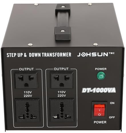 TONFEION Spannungswandler, 800W 220V/240V Transformator Schritt-Up/Down Spannungsstabilisator mit 4 Steckdosen, Überlastschutz, für Haushalt/Reise
