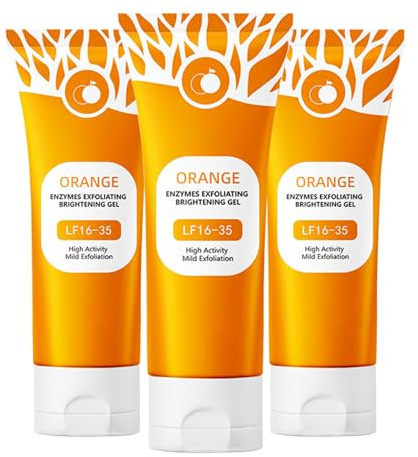 Orange Exfoliating Gel Lf16-35, 2025 Sanftes und Dennoch Wirksames Peeling für Strahlende Haut, Reinigungs Peeling Gel mit Orangenenzym - Tiefenreinigung für Gesicht und Körper(3pack)
